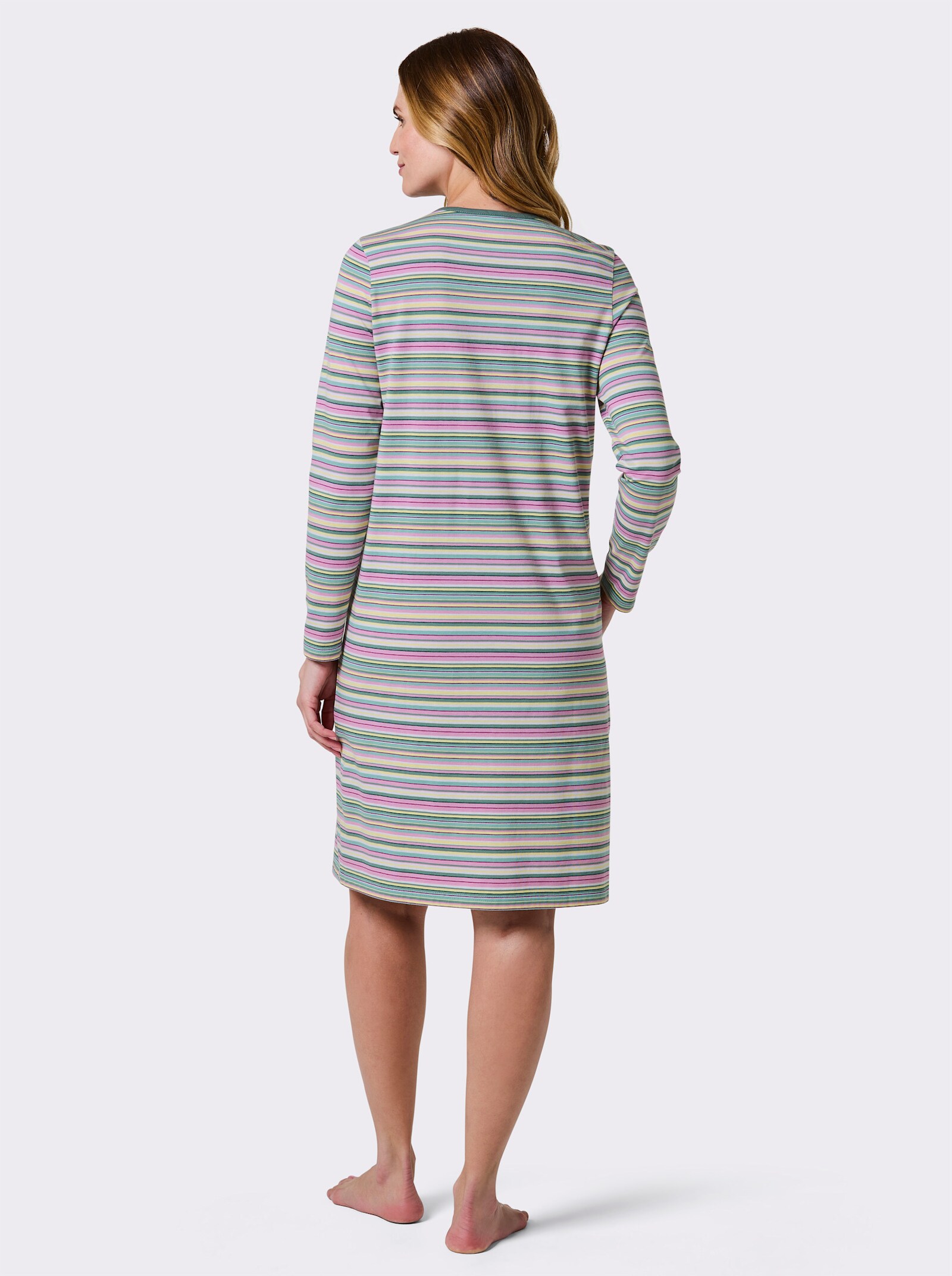 wäschepur Sleepshirt mit Ringel-Dessin - jade-kalkmint-geringelt