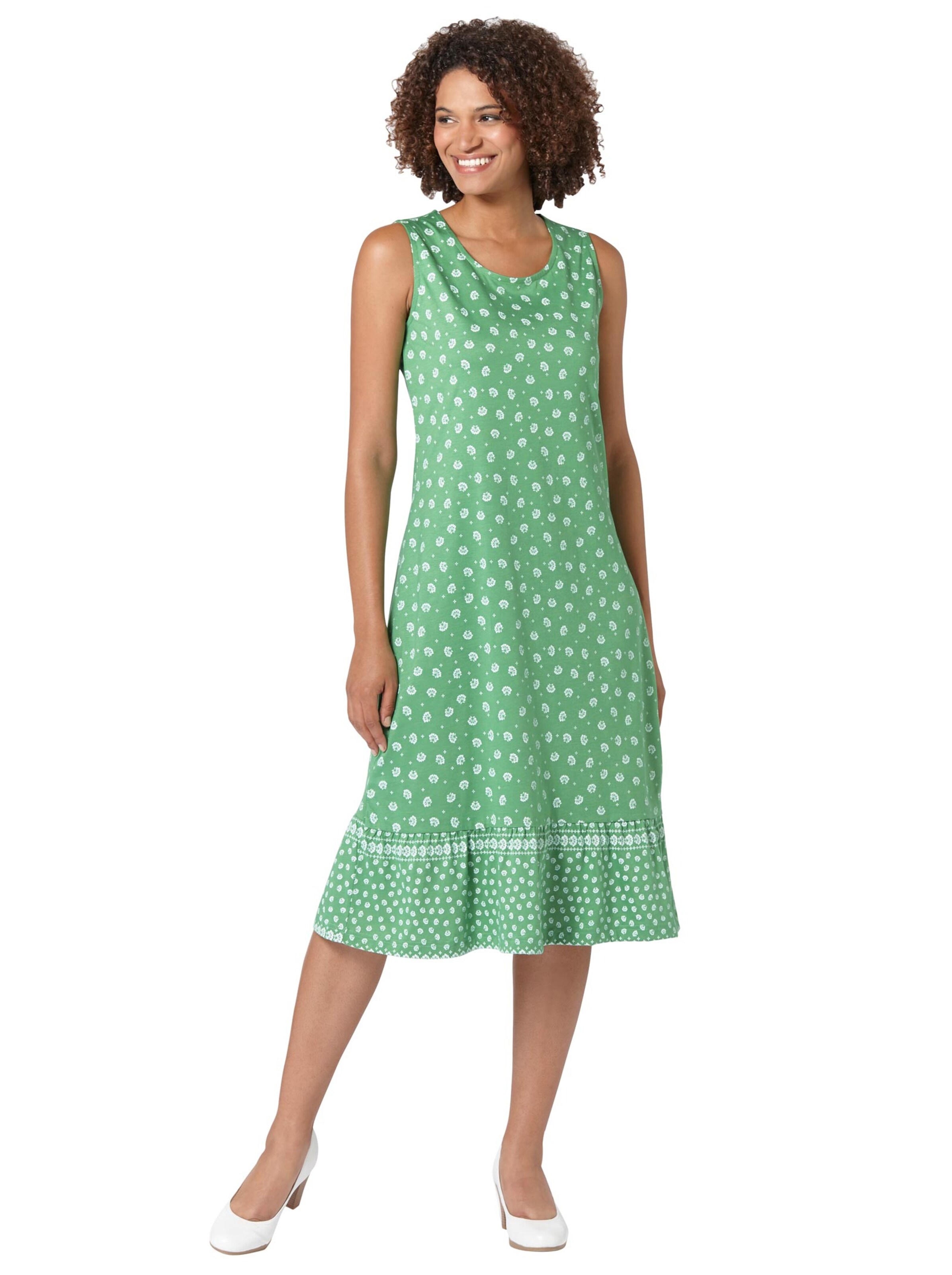 Kleid - grün-gemustert