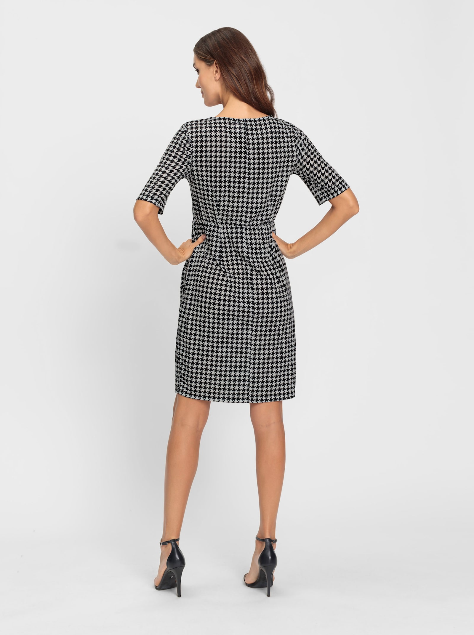 heine Wikkeljurk met pepita-patroon - zwart/ecru/pepita