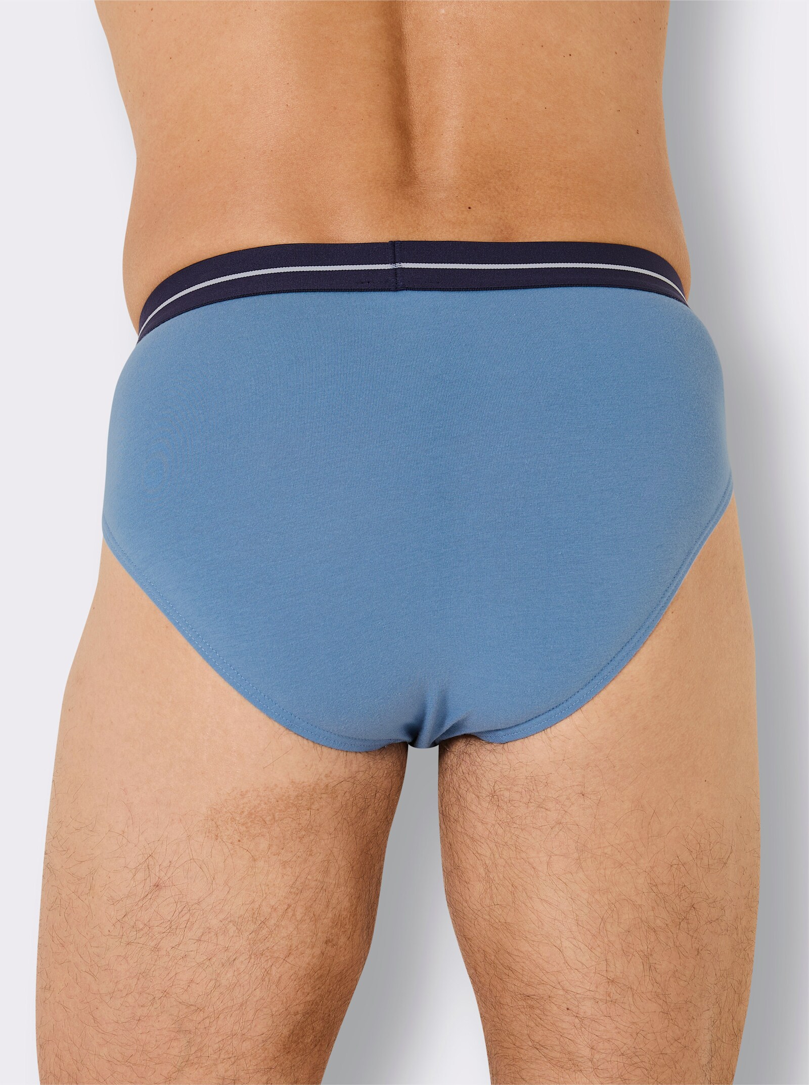 wäschepur men Slip - marine-mittelblau-bedruckt + marine + hellblau