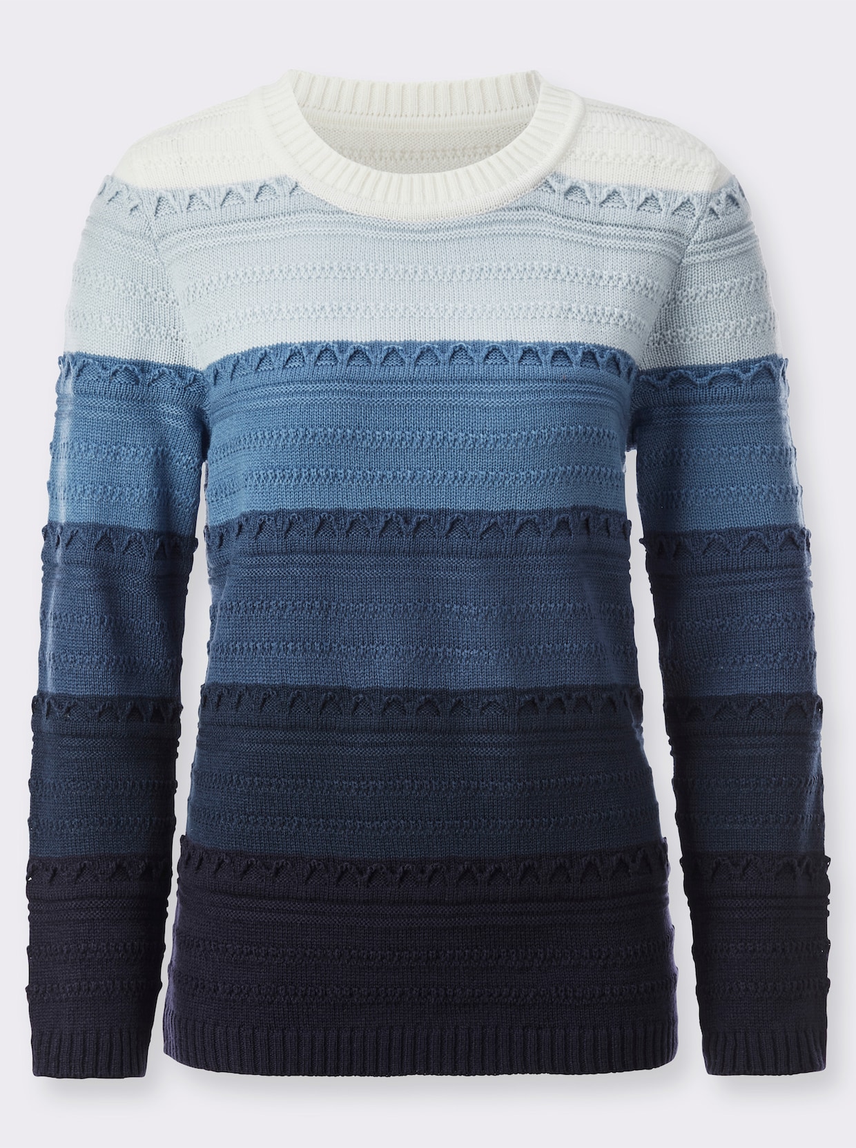 Pullover - jeansblau-gemustert