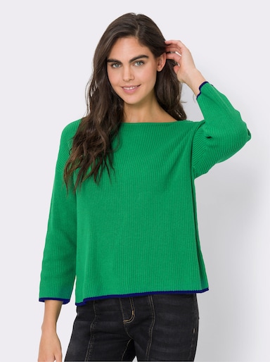heine Strickpullover mit 3/4-Ärmeln - grasgrün