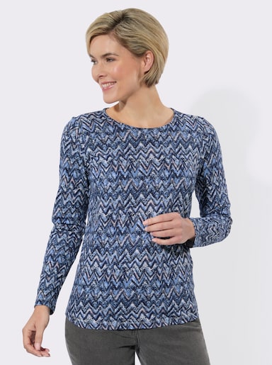 Shirt mit Grafik-Muster - marine-eisblau-bedruckt