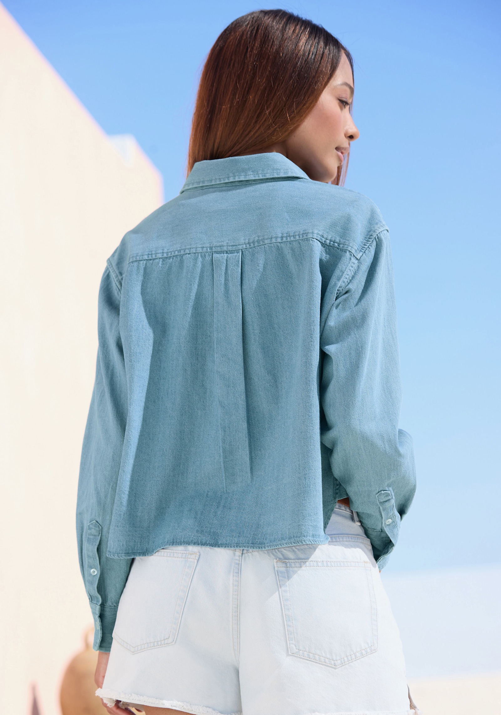 Buffalo Jeansbluse - blau