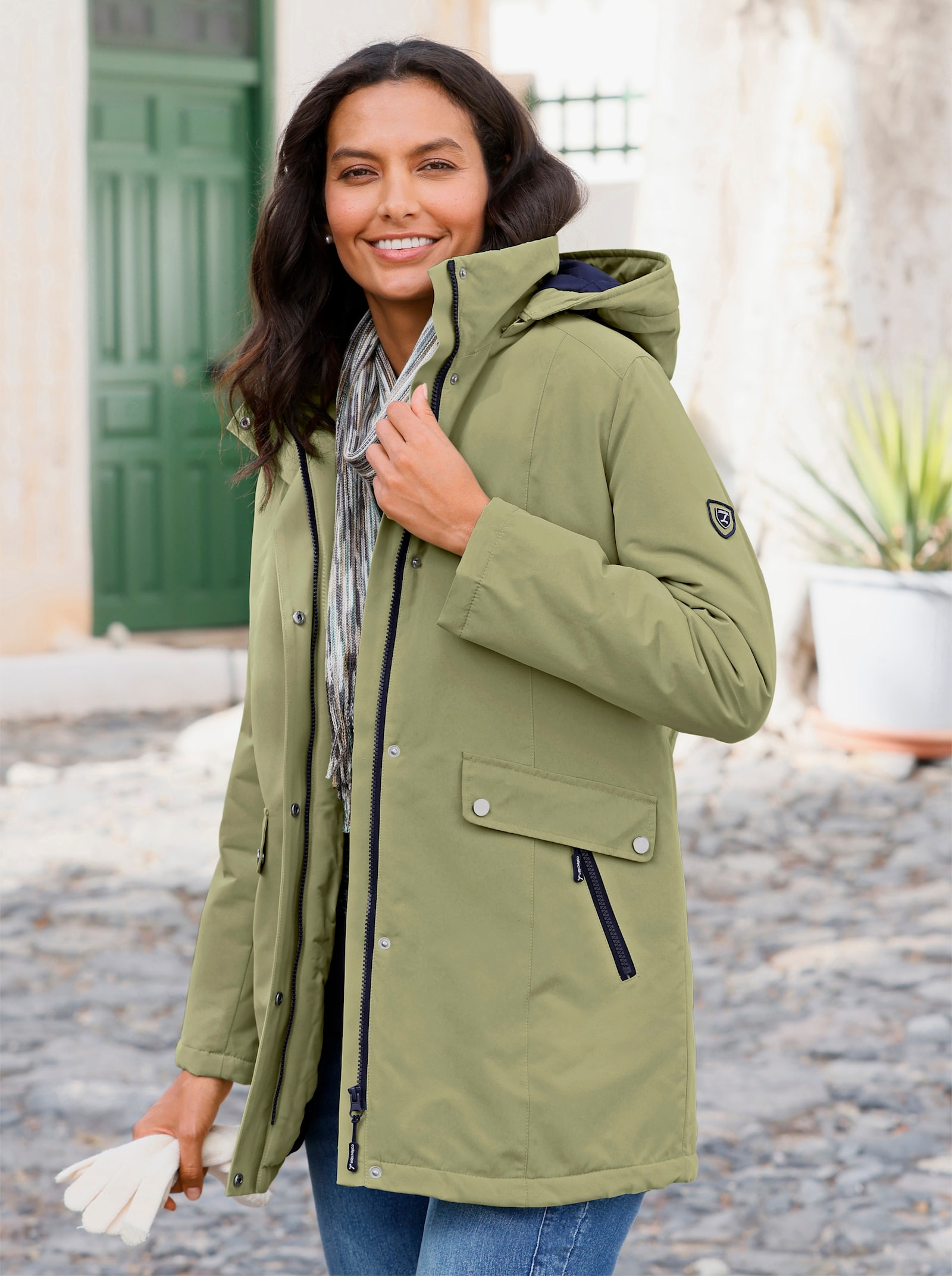 Outdoorjacke mit Stepp-Futter - schilf