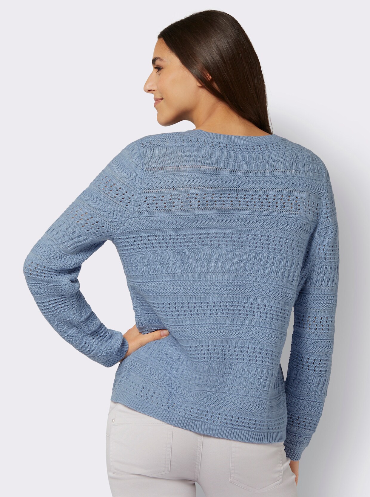 Langarm-Pullover - bleu