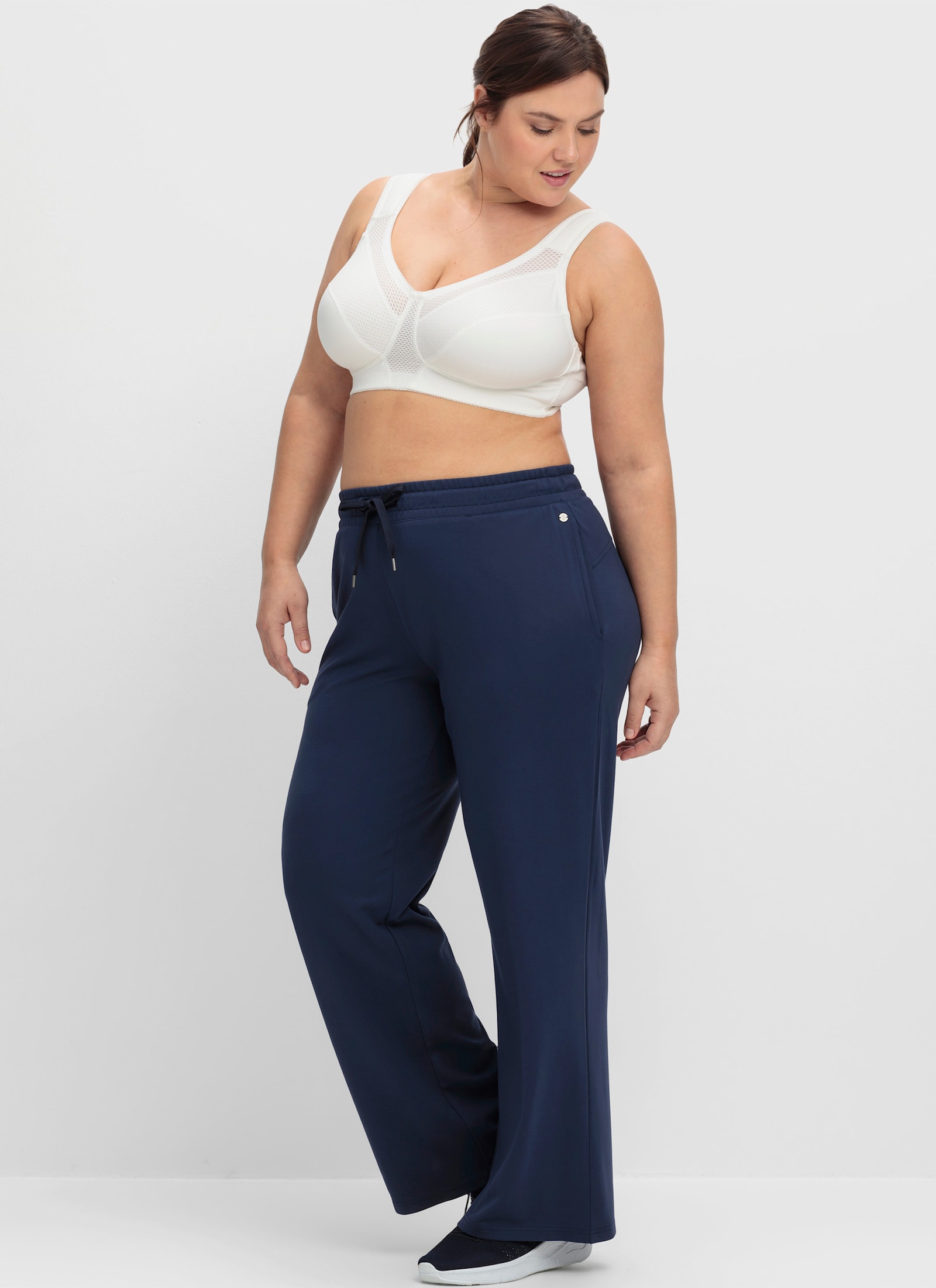 sheego Sport-BH ohne Bügel mit Netzeinsätzen - weiß