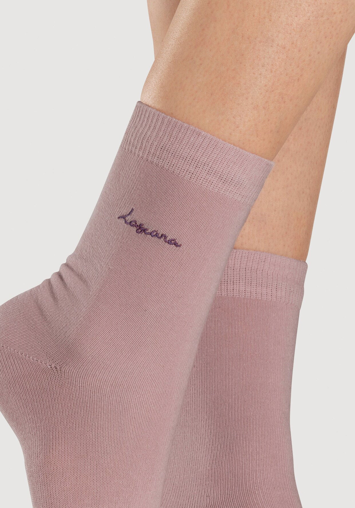 LASCANA chaussettes basiques - 1x vieux rose, 1x mûre, 1x pétrole, 1x vert, 1x marine, 1x anthracite chiné, 1x vert gris