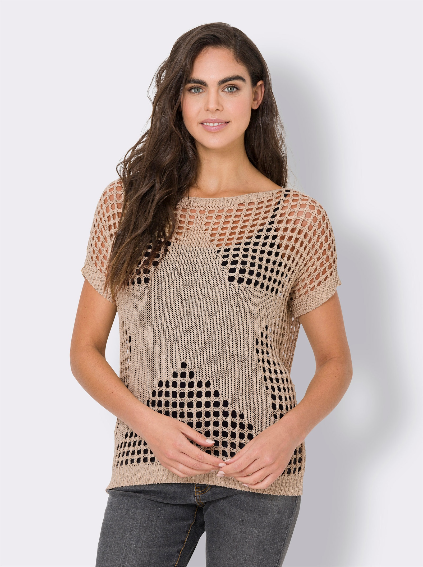 heine Pull ajouré avec motif étoile - sable