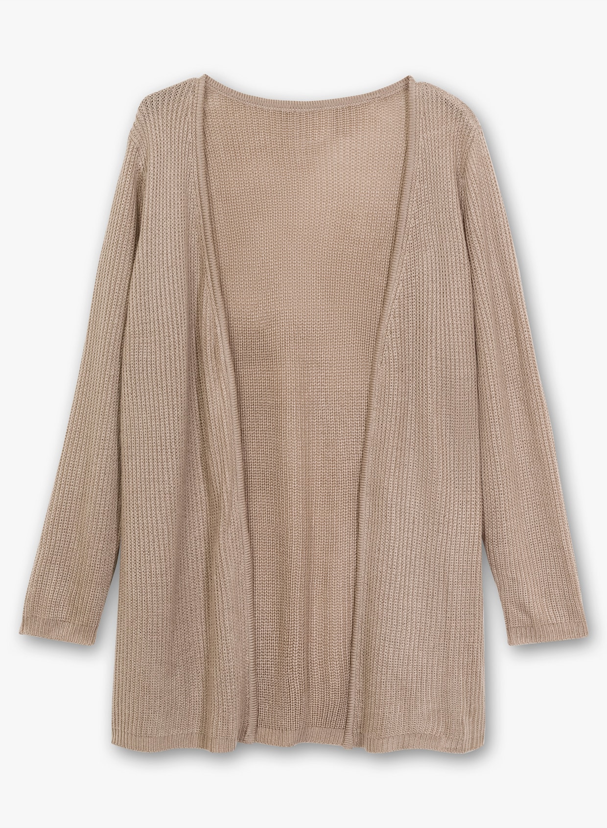 Strickjacke mit gerippten Abschlüssen - sesam