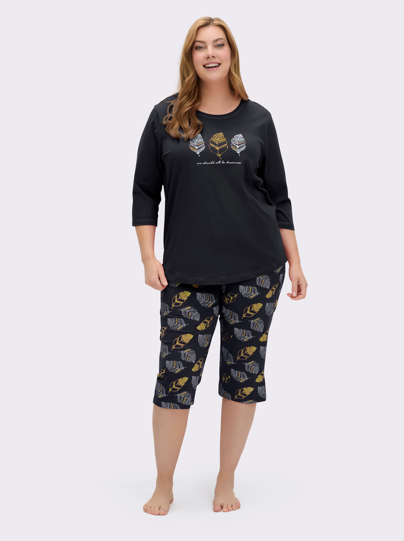 wäschepur Schlafanzug mit Glanz-Effekten - marine