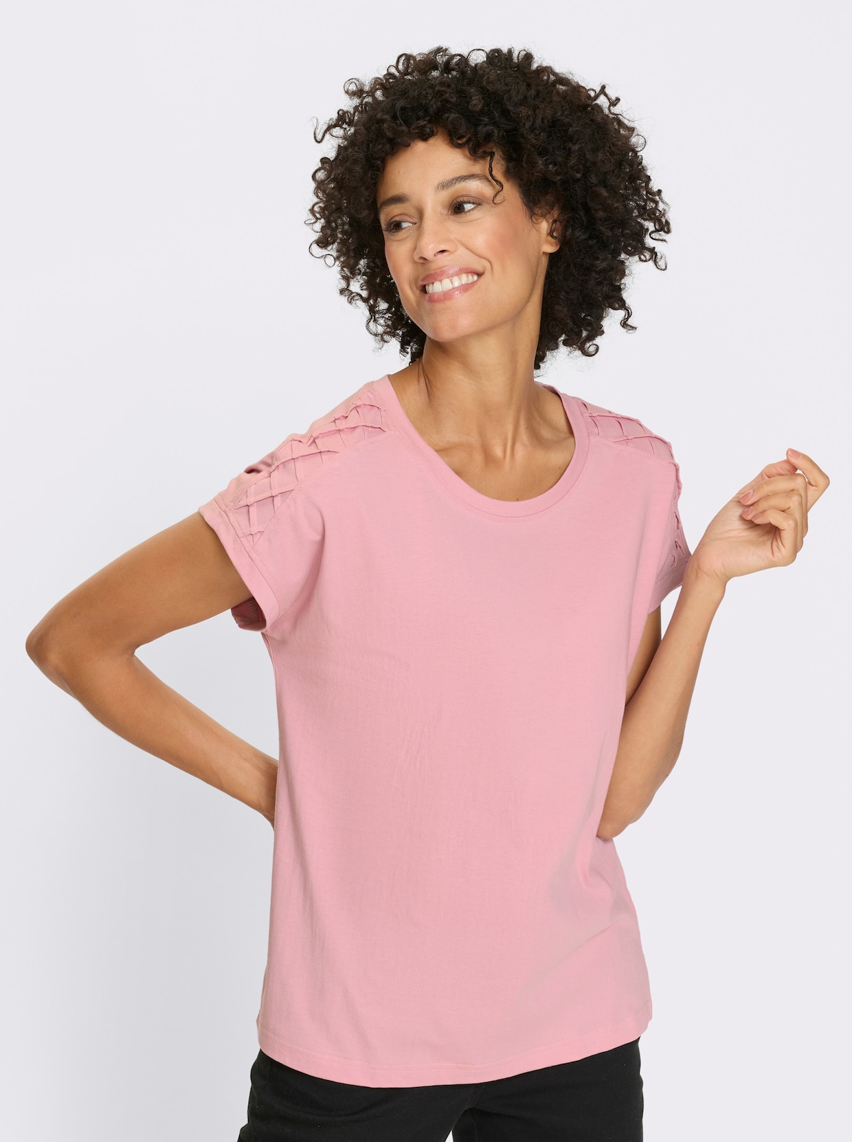 Rundhalsshirt - rosé