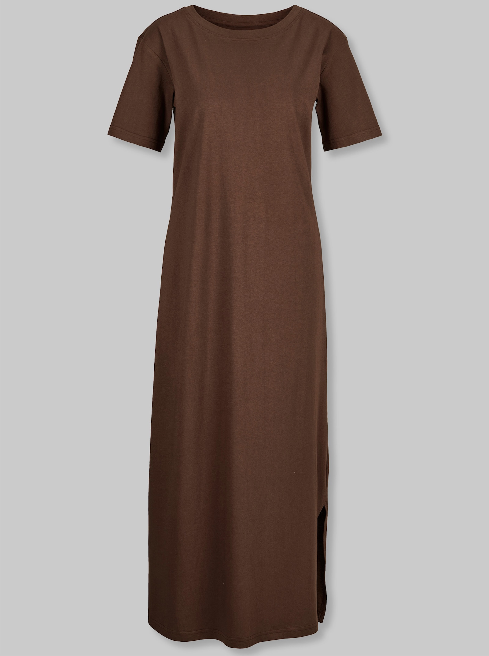 heine Jerseykleid mit Schlitz - schoko