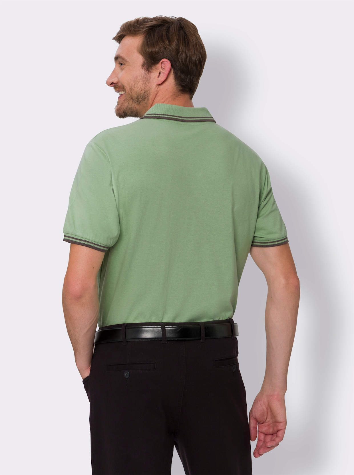 Poloshirt met korte mouwen - eucalyptus