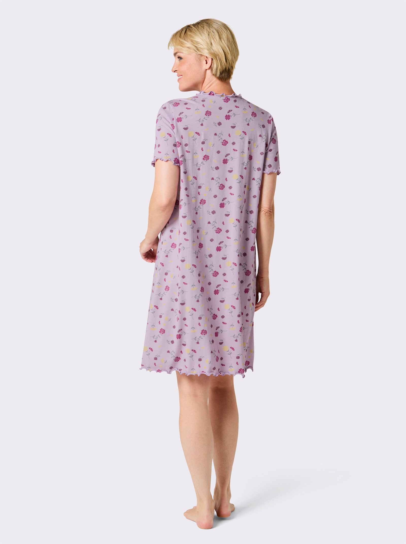 wäschepur Nachthemden - weiß-zitrone-bedruckt + flieder-zitrone-bedruckt