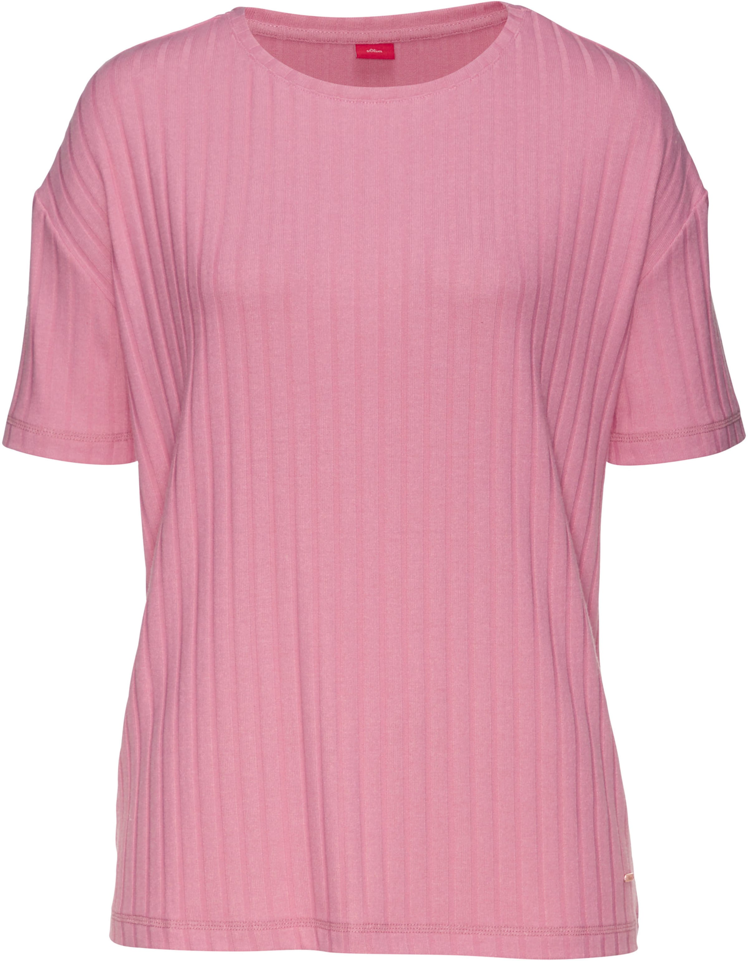 mit Rundhals günstig Kaufen-T-Shirt in pink von s.Oliver. T-Shirt in pink von s.Oliver <![CDATA[Gemütliches T-Shirt von s.Oliver. Mit Rundhalsausschnitt und in Oversize-Länge. Weiches Rippmaterial aus Viskosemischung.]]>. 
