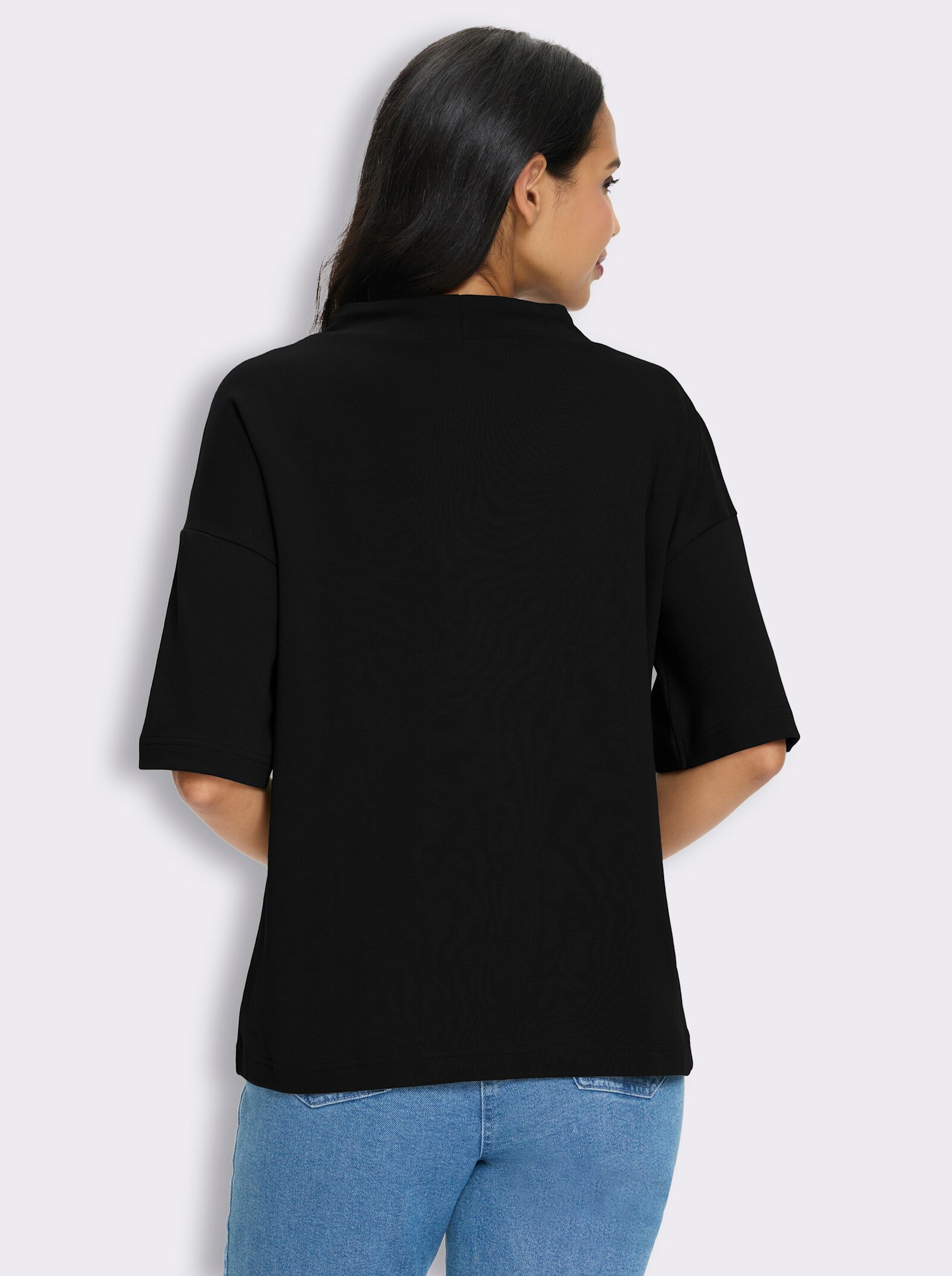 Longsweatshirt mit Kapuze - schwarz