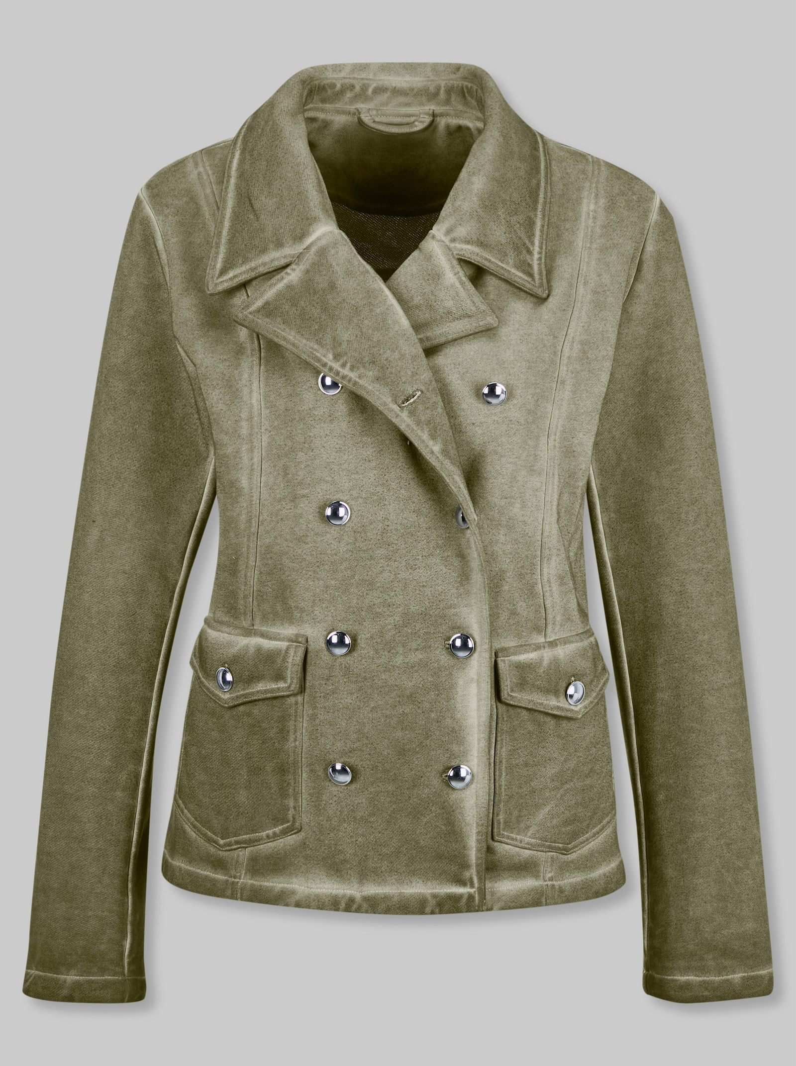 heine Sweatblazer mit Oil-dyed-Waschung - khaki