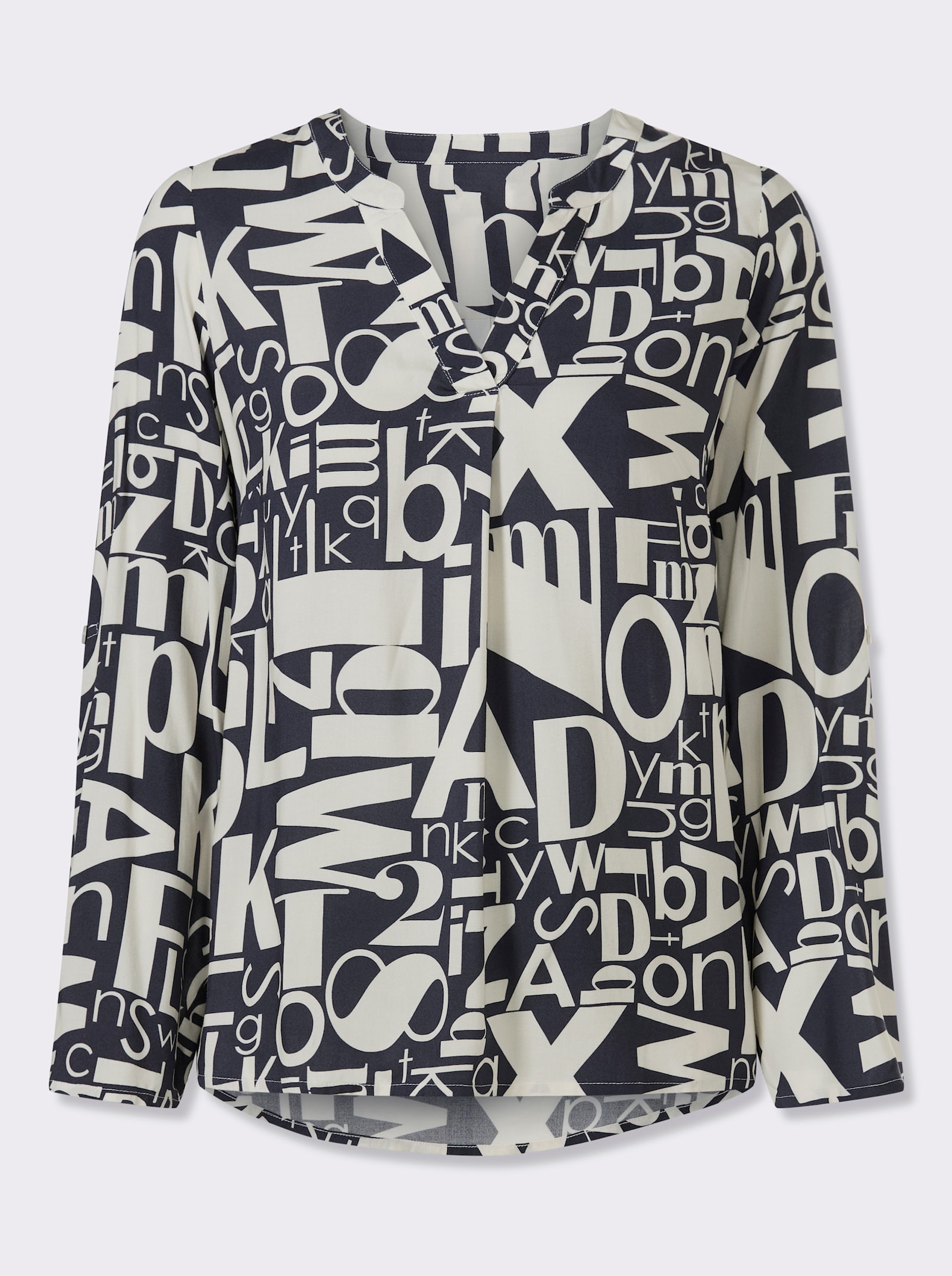 heine Druckbluse mit Grafikmuster - champagner-marine-bedruckt