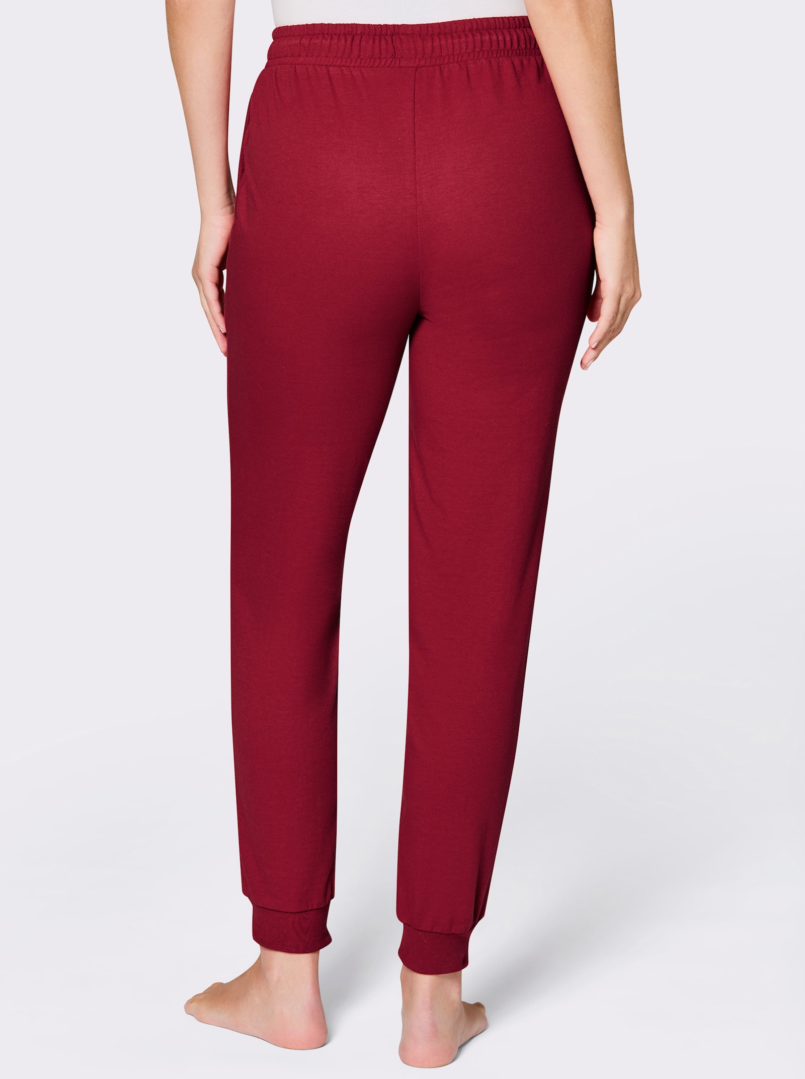 feel good Dehnbund-Hose mit Saumbündchen - kirsche-weiß