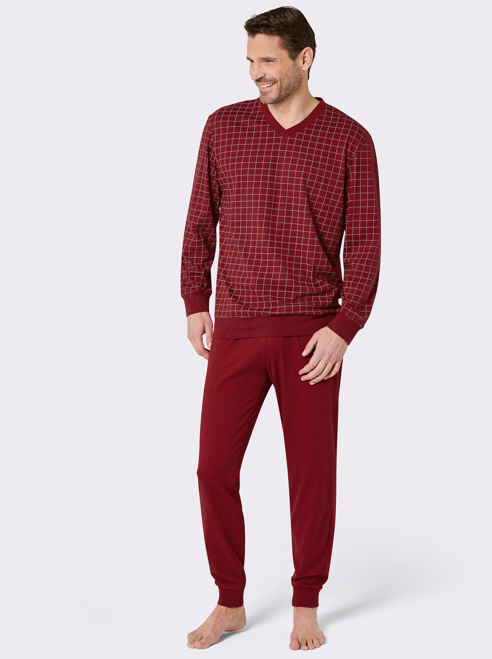 wäschepur men Schlafanzüge - dunkelblau + dunkelrot