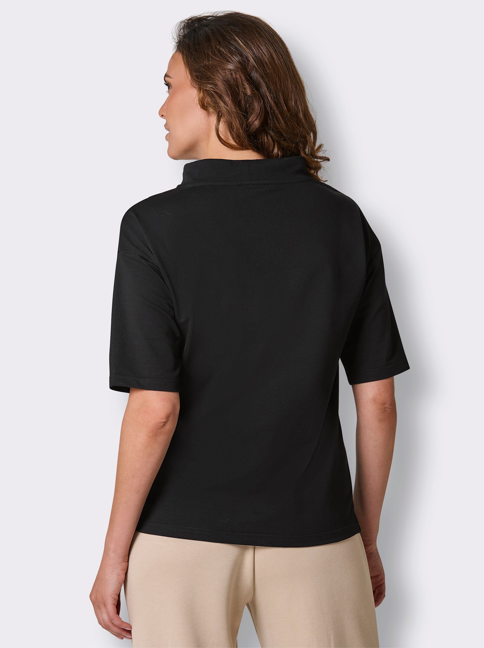 CREATION L PREMIUM Sweatshirt mit Stehkragen - schwarz
