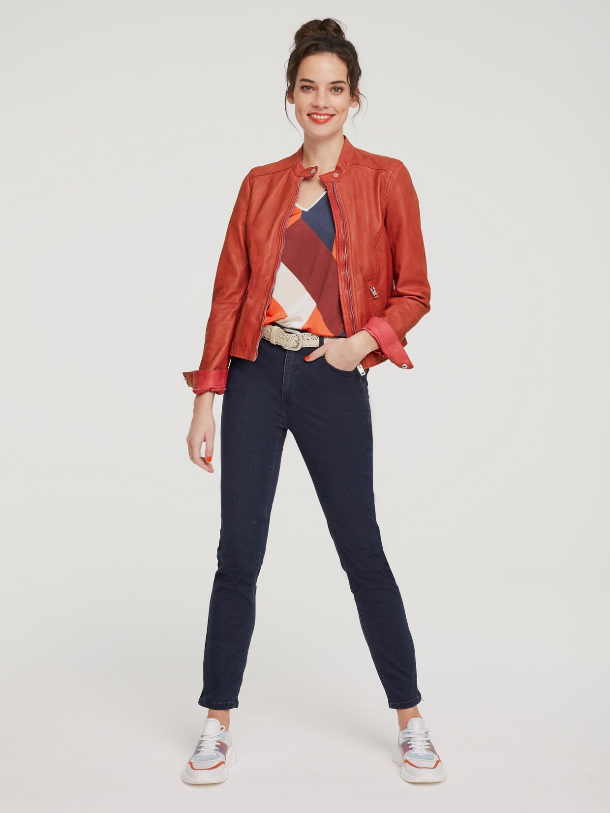Rick Cardona Leder-Jacke - blutorange