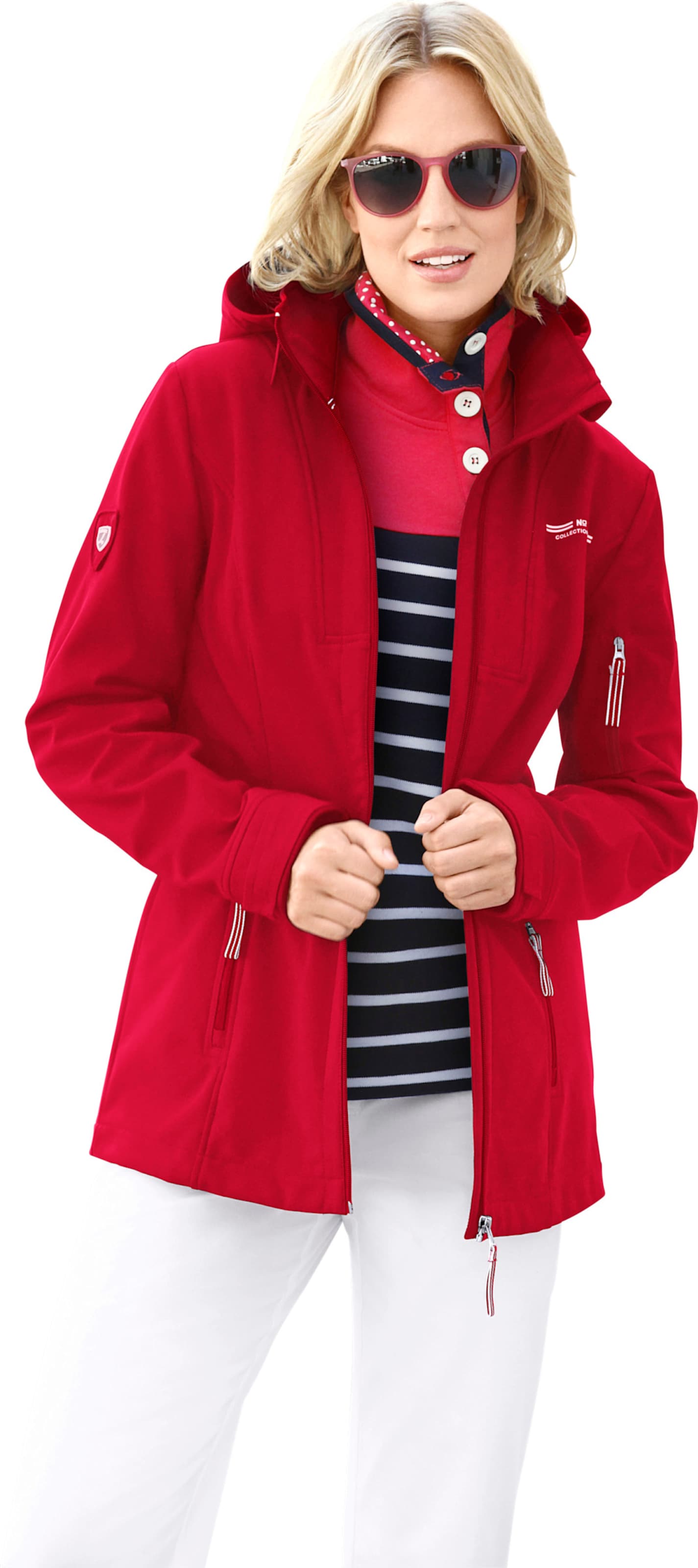 Casual Looks Damen Rot Softshelljacke Gr. 18, 94% Polyester, 6% Elasthan, Unifarben, Jacken Softshelljacke - Bild 3
