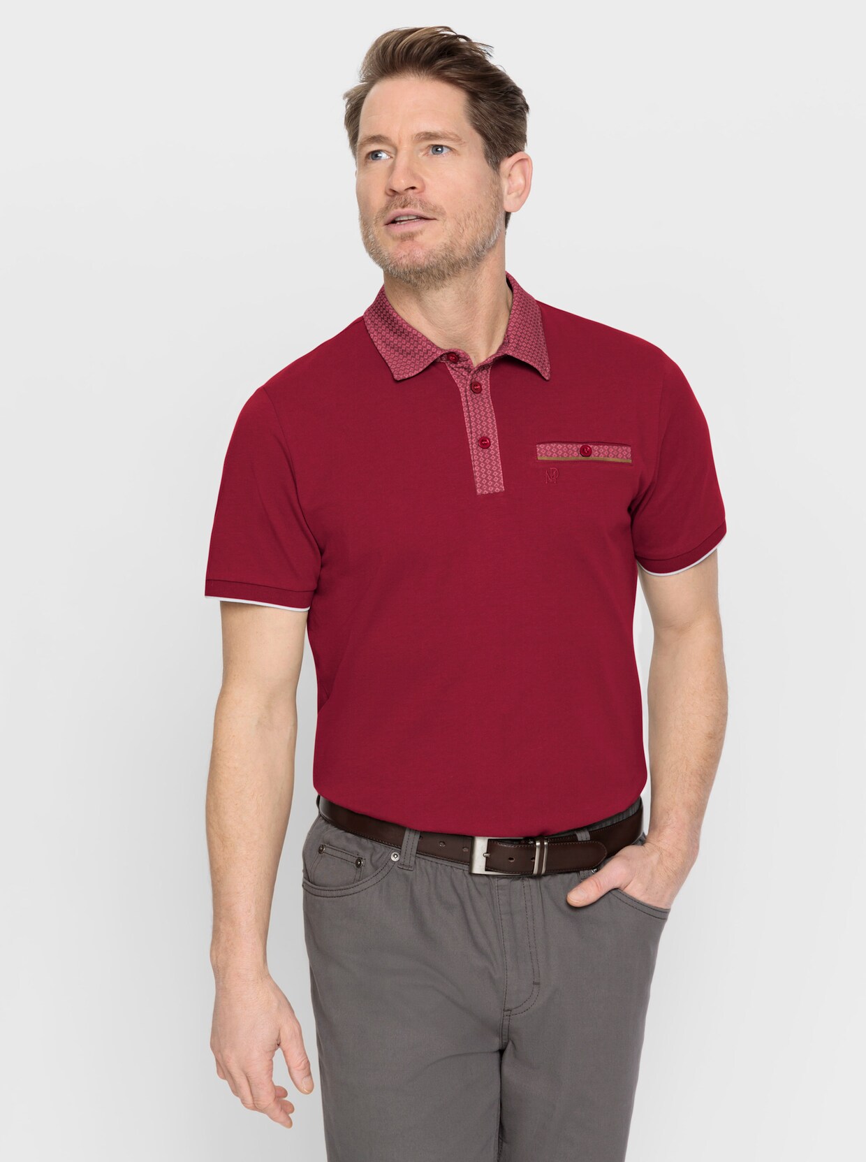 Marco Donati Kurzarm-Poloshirt - kirsche