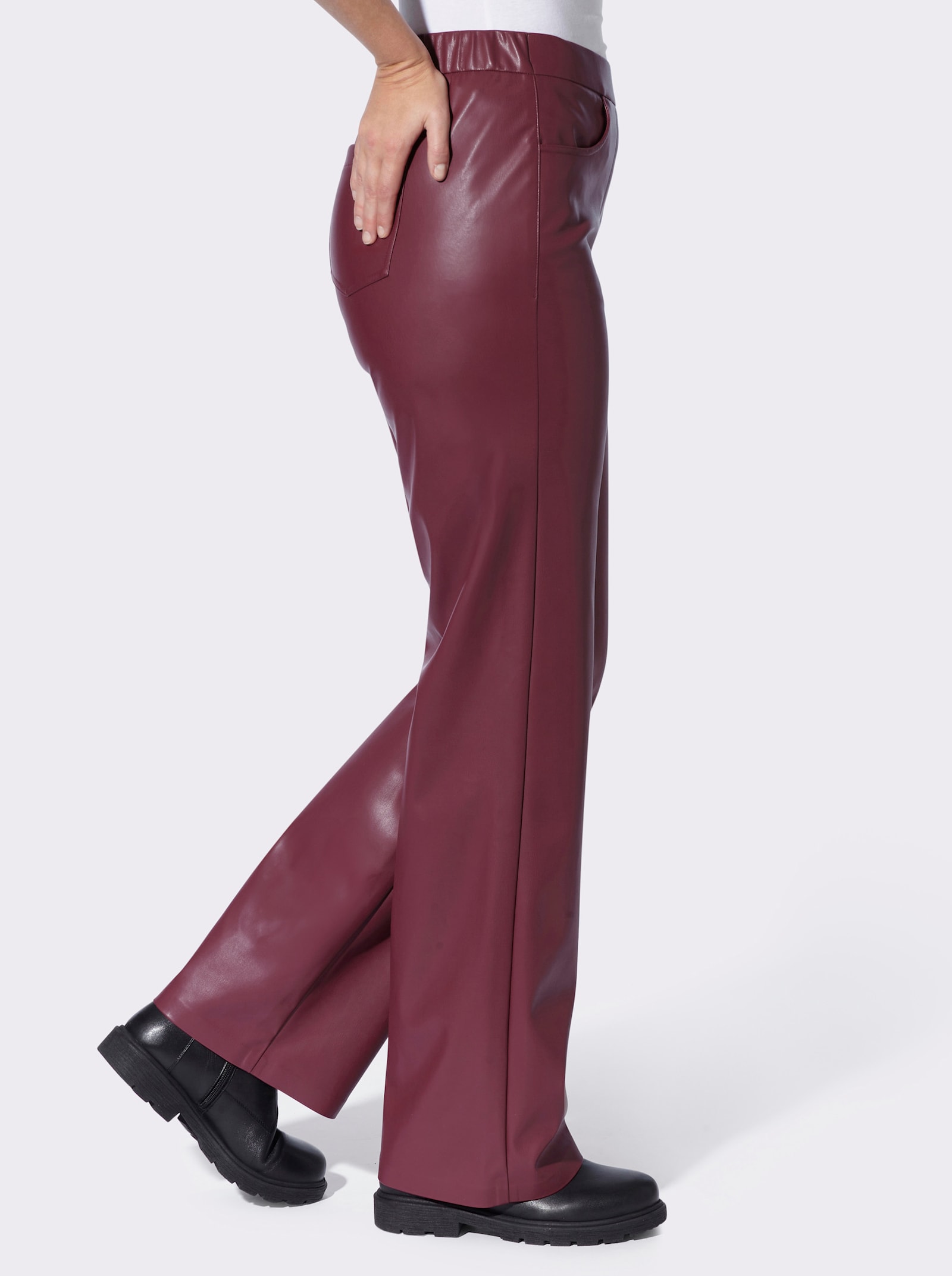 heine Lederimitathose mit Dehnbund - bordeaux