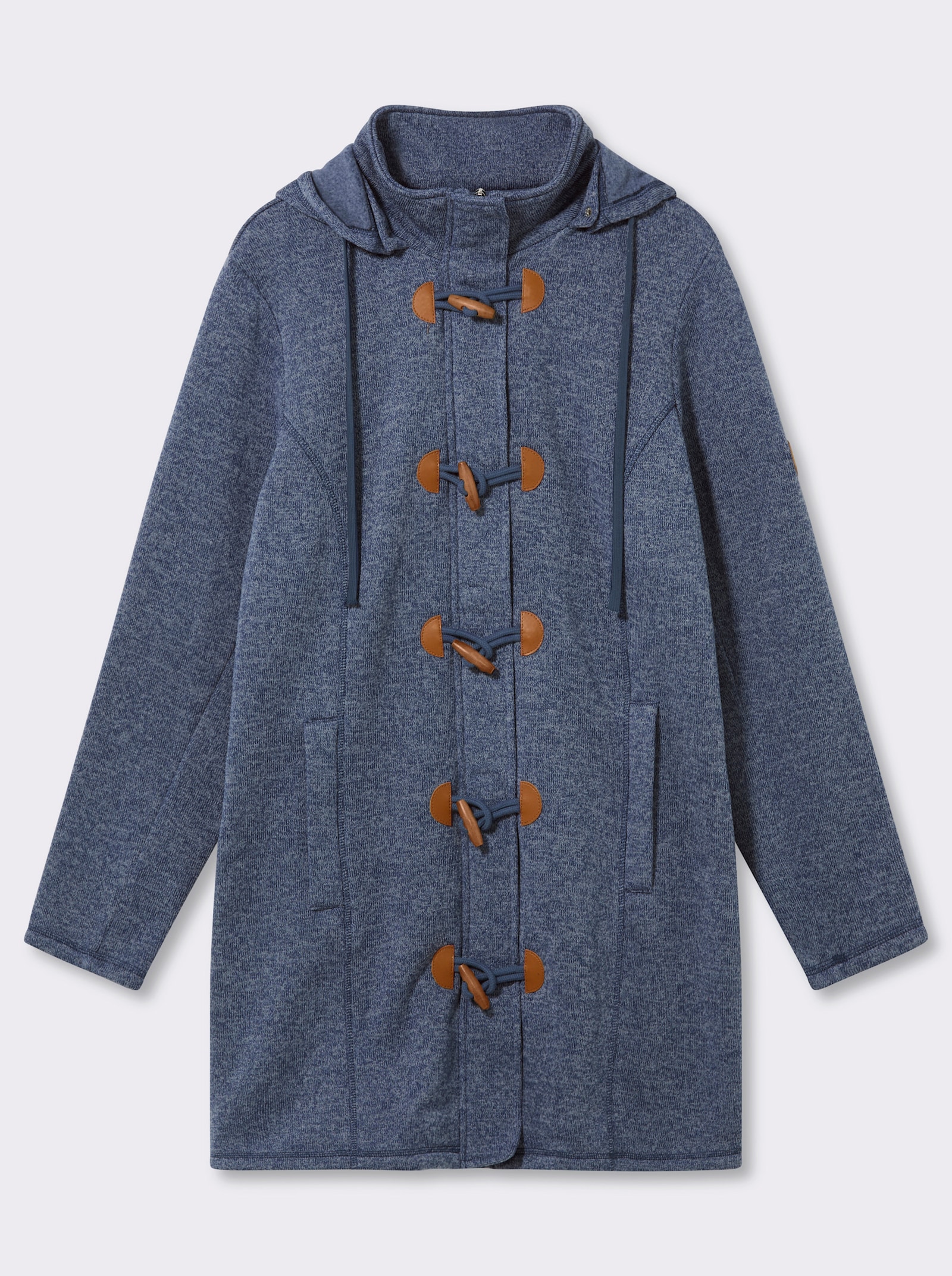 sheego Strickfleecejacke mit Knebelverschlüssen - rauchblau-taubenblau