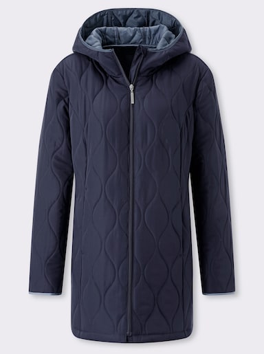 Steppjacke mit kontrastfarbenem Futter - marine