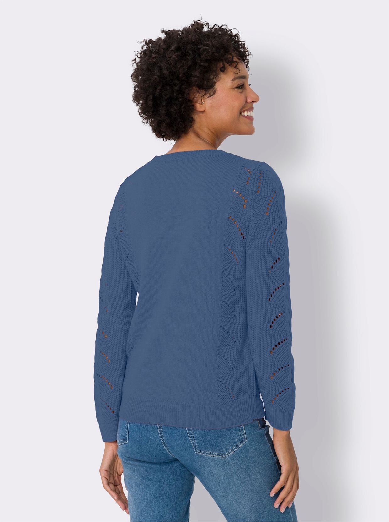 Långärmad tröja - mellanblå