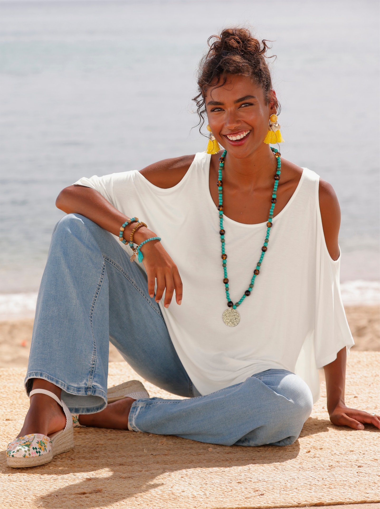 heine Oversize-Shirt mit Cut-outs - ecru