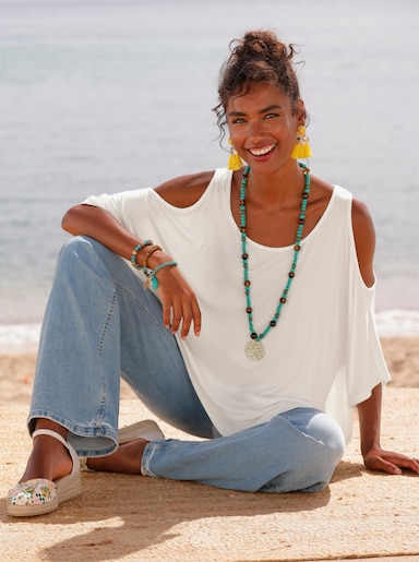 heine Oversize-Shirt mit Cut-outs - ecru
