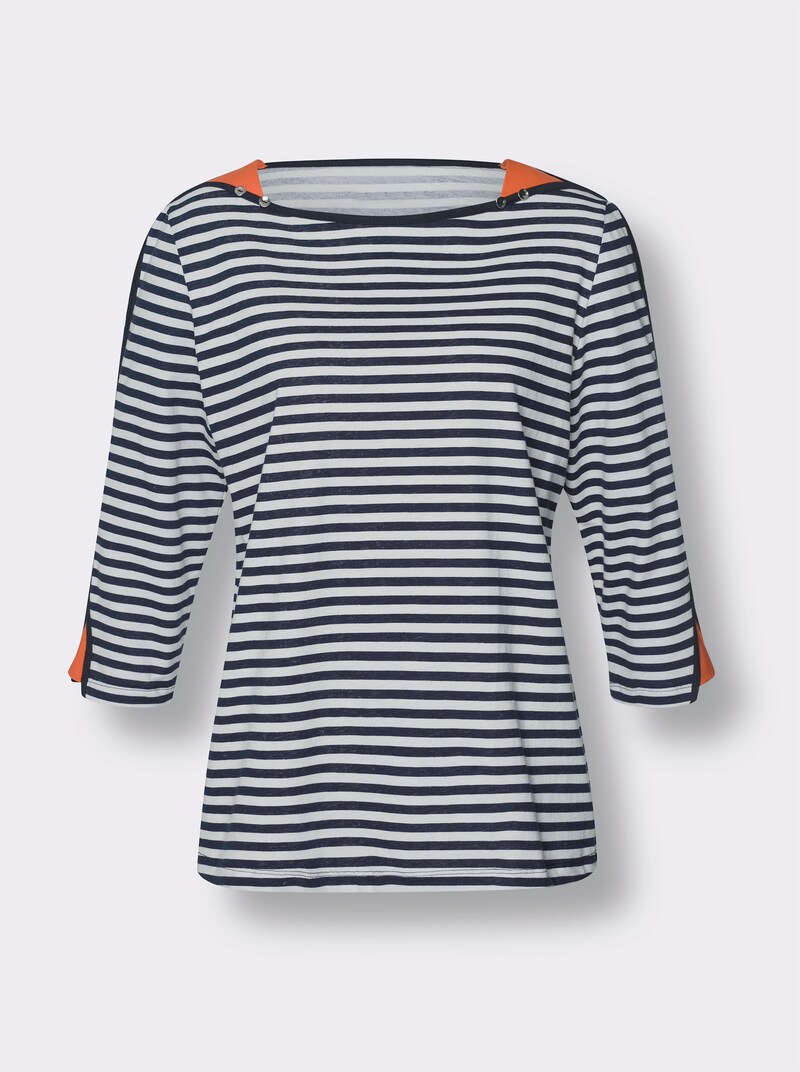Streepjesshirt in wit marine gestreept your look for less 