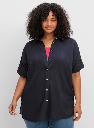 sheego Hemdbluse - tiefblau