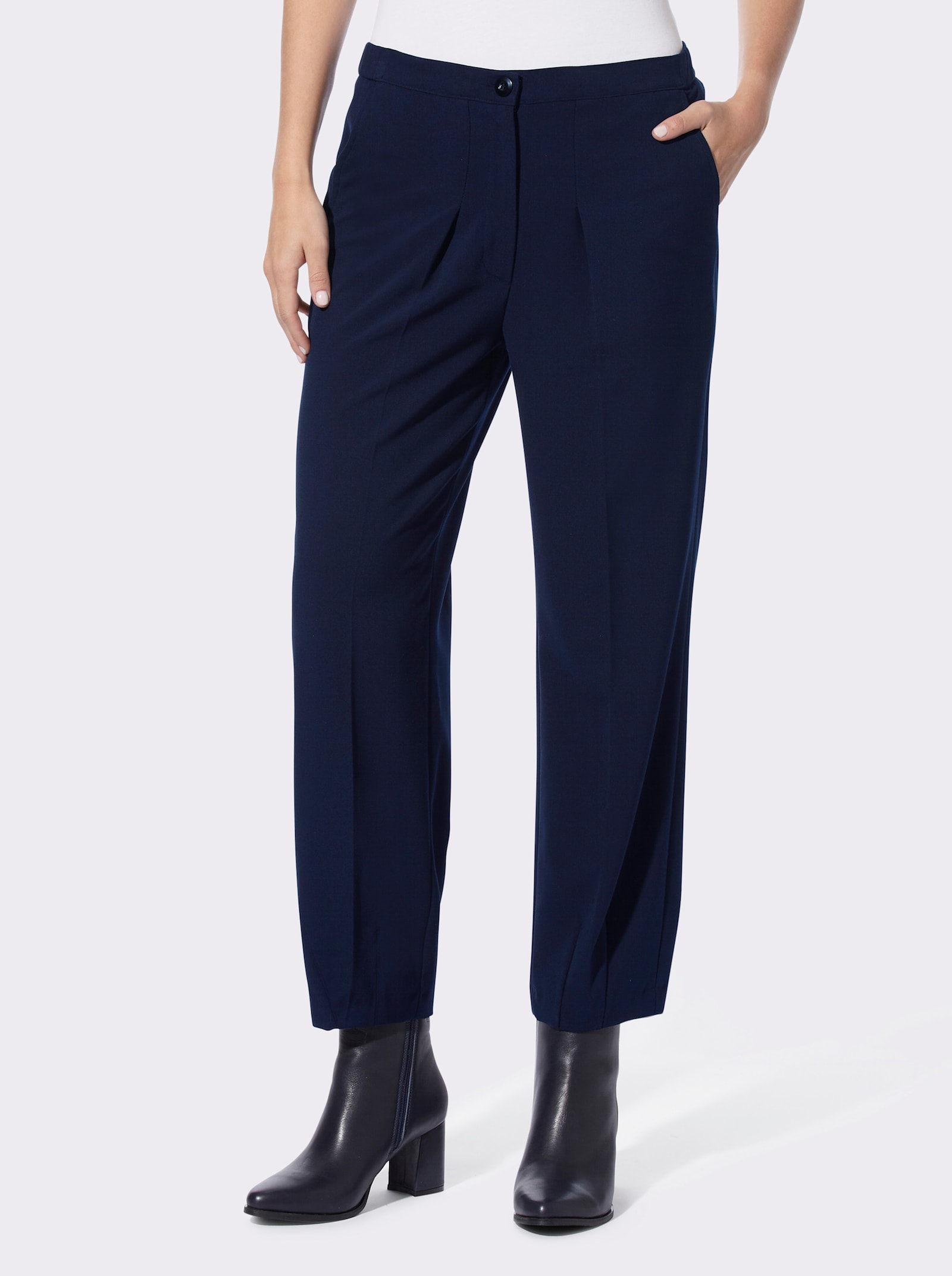 heine Bundfaltenhose in gewebter Qualität - marine