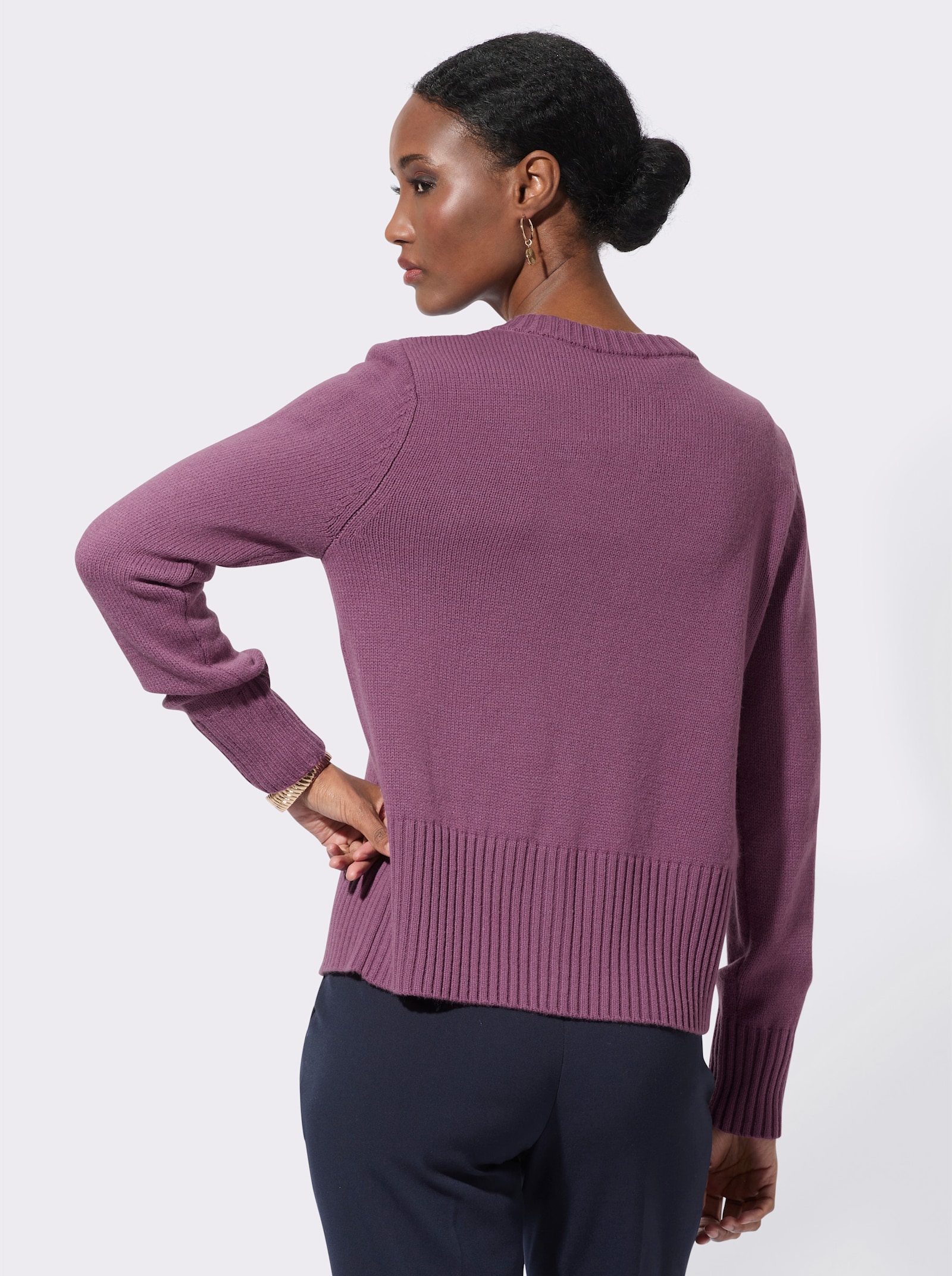 Cardigan in kurzer Form - violett