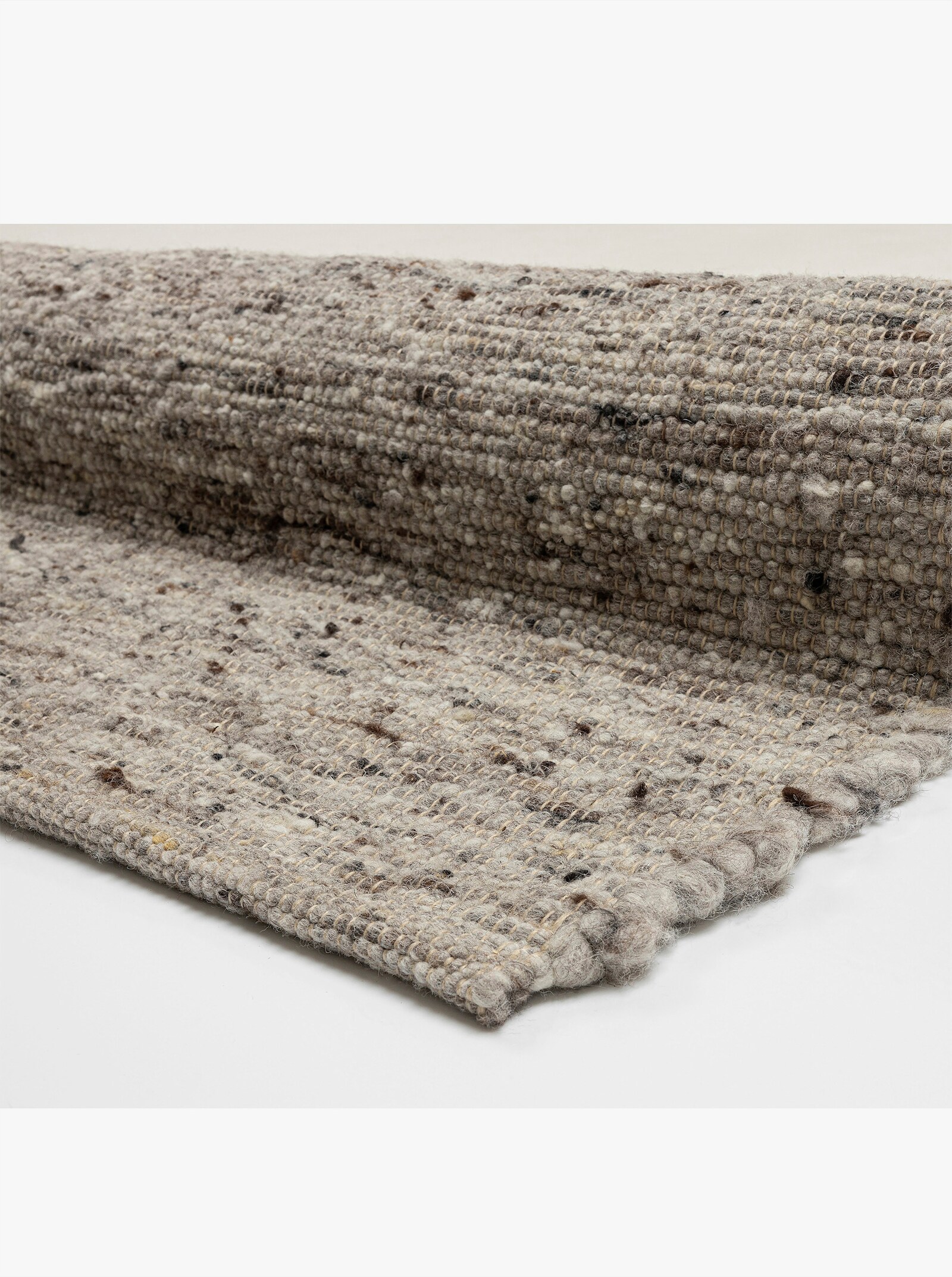 Theko Handwebteppich - grau-meliert