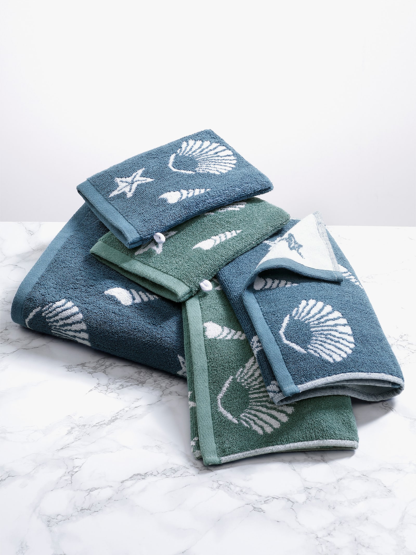 5tlg. Handtuch-Set - eisblau