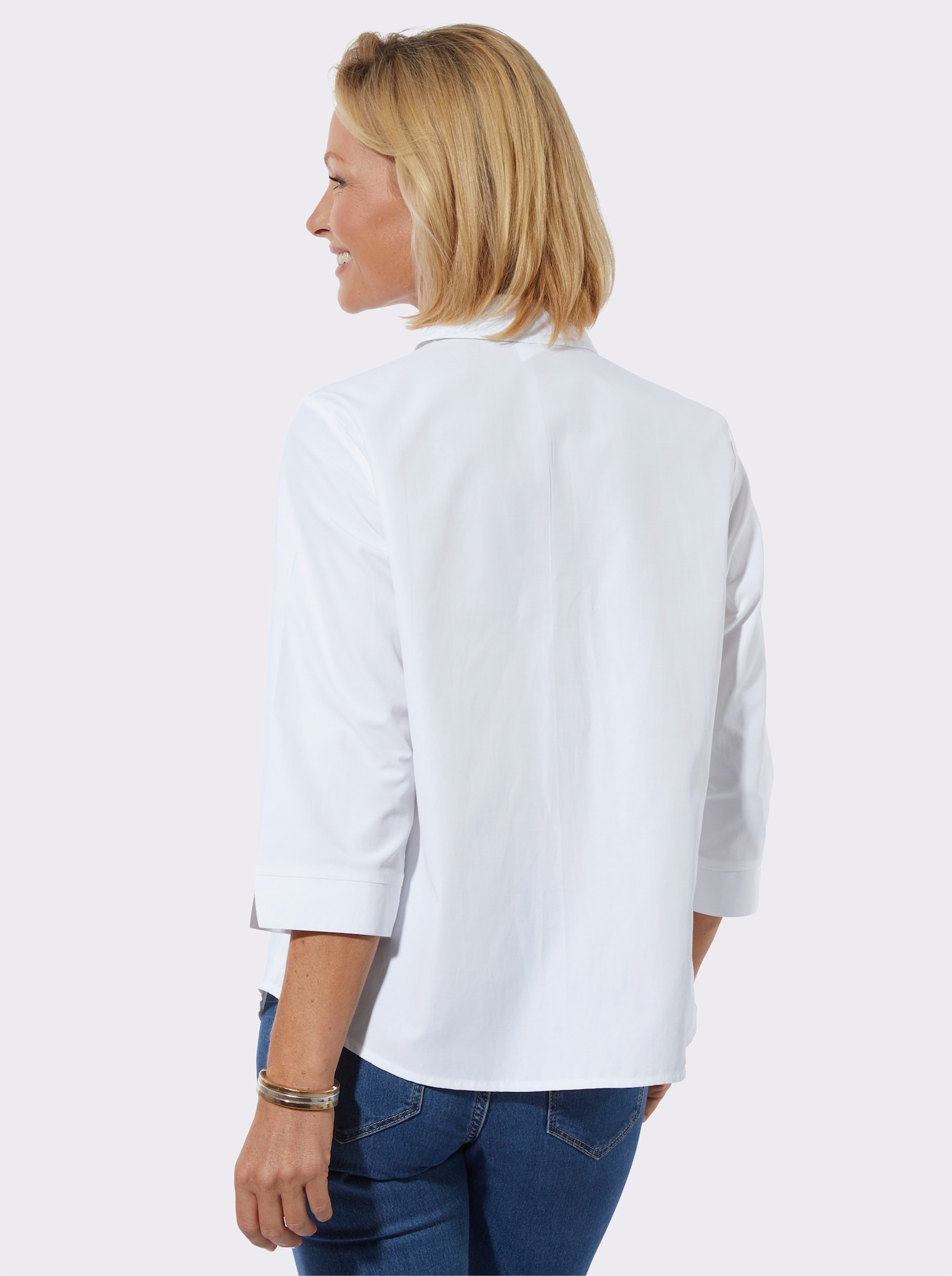 Hemdbluse mit 50% Baumwolle - ecru
