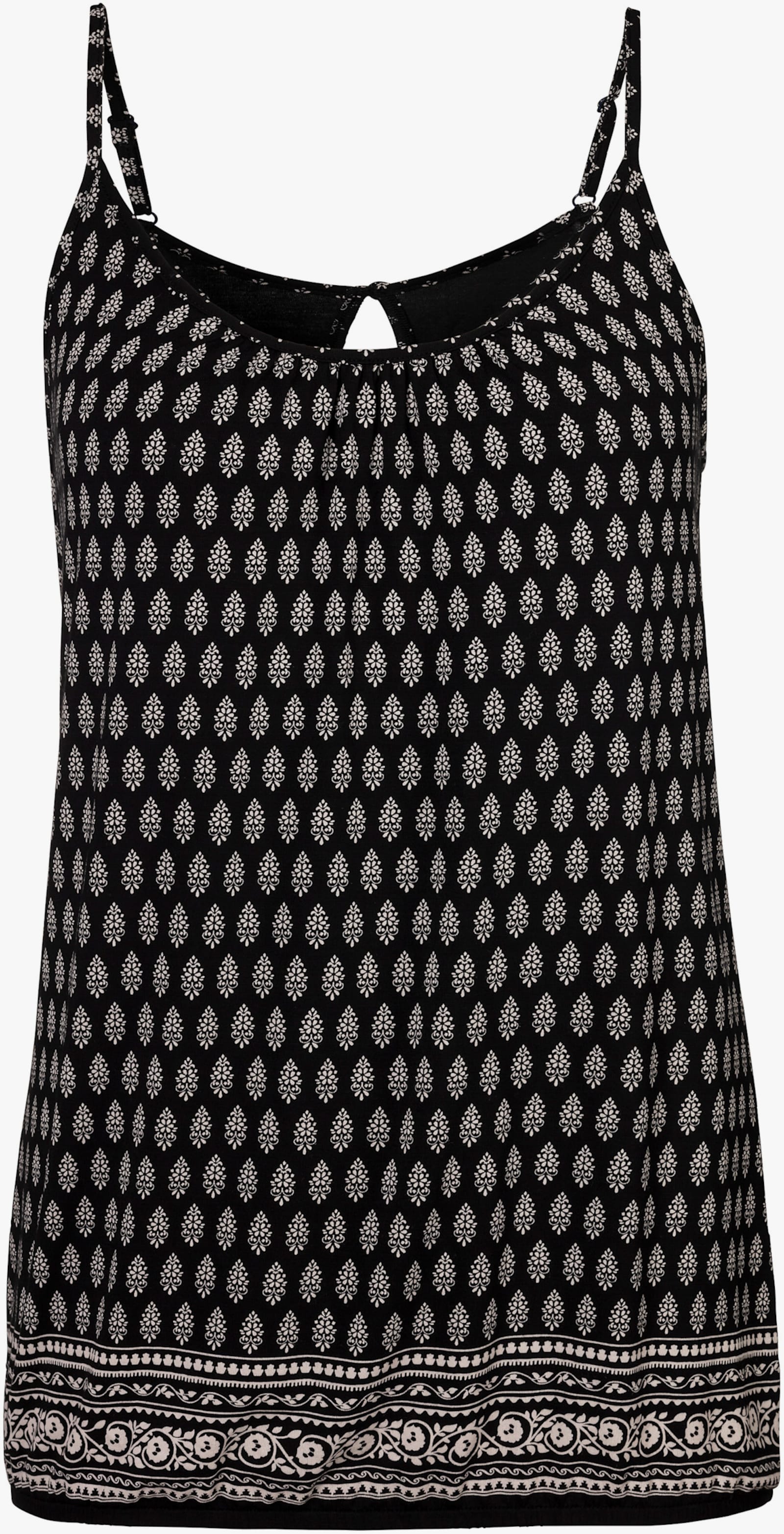 LASCANA Spaghettitop - schwarz-gemustert, schwarz-uni