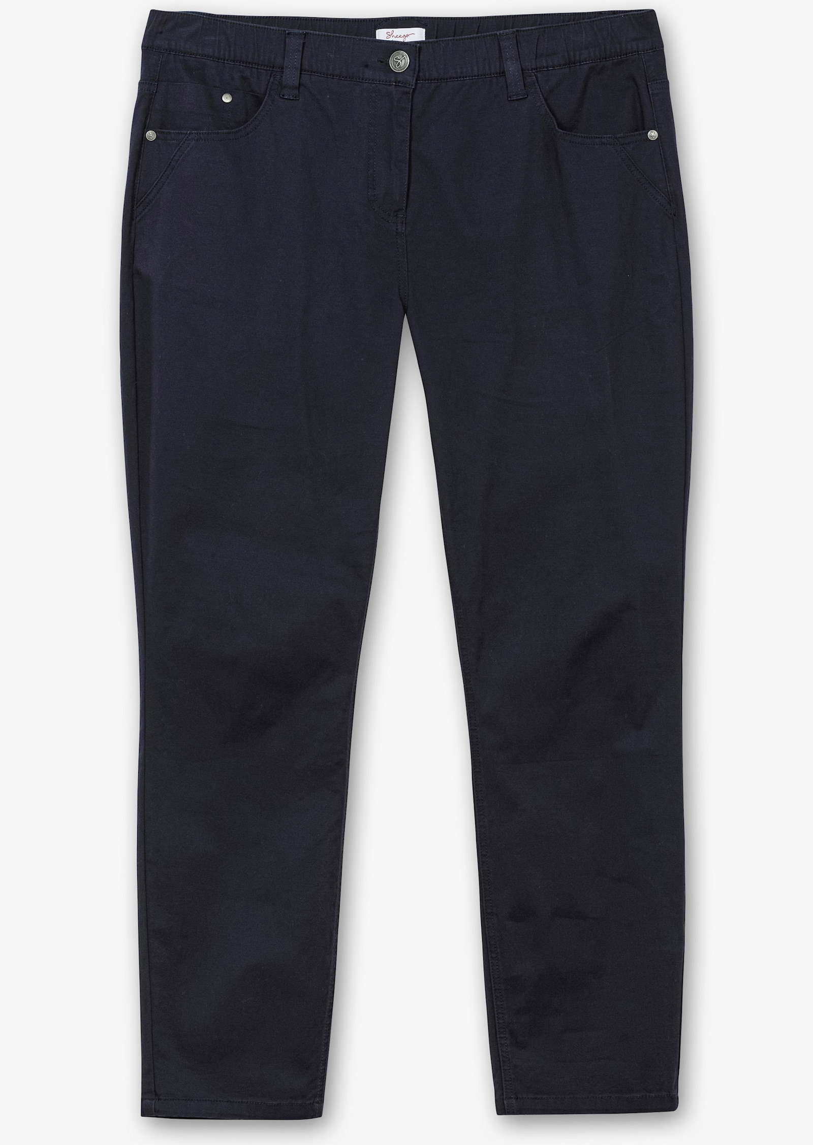 sheego 5-Pocket-Hose mit extra-weiten Oberschenkeln - tiefblau