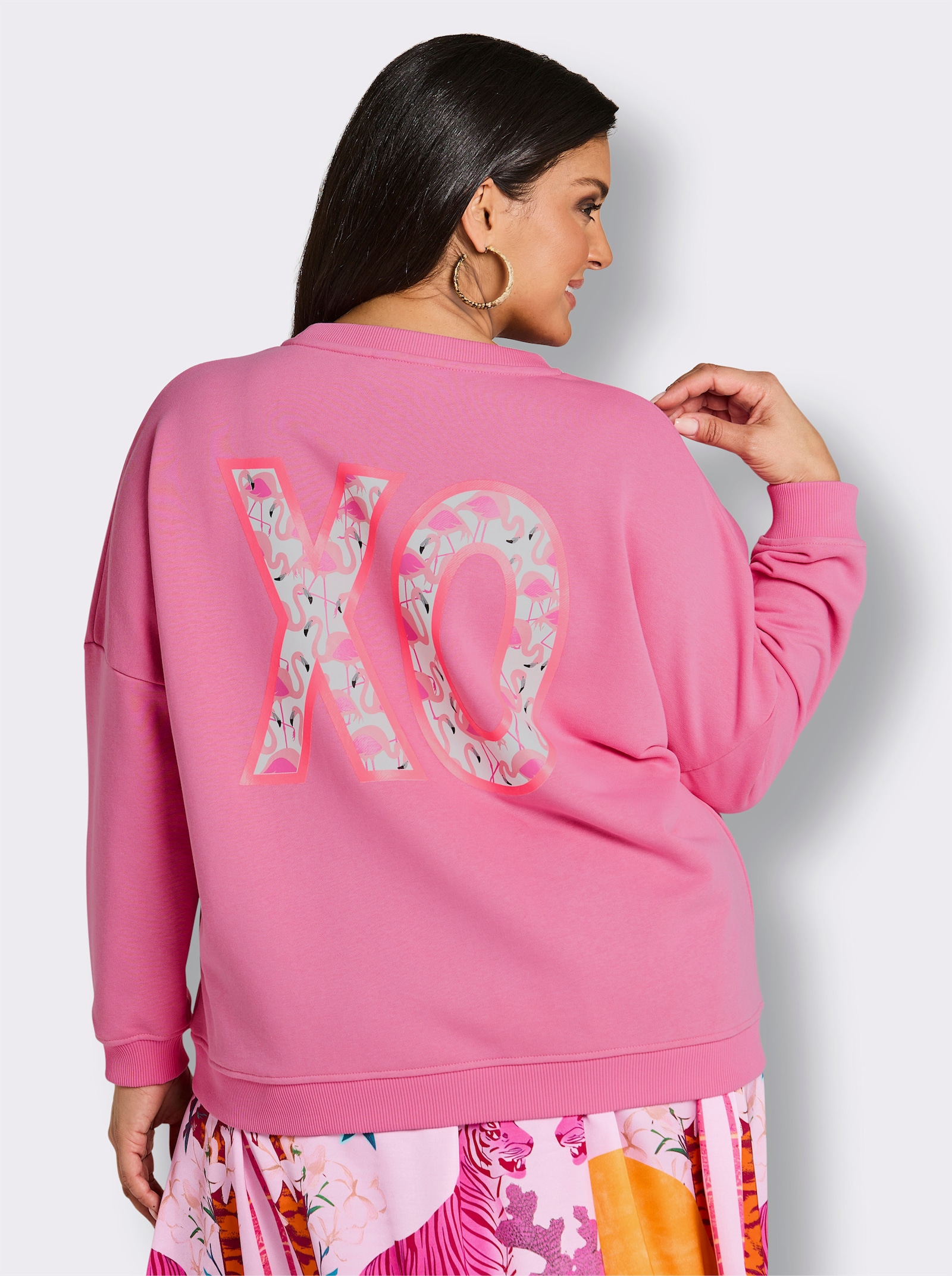 sheego loves miss goodlife Sweatshirt mit Front- und Rückenprint - altrosa-pink-bedruckt