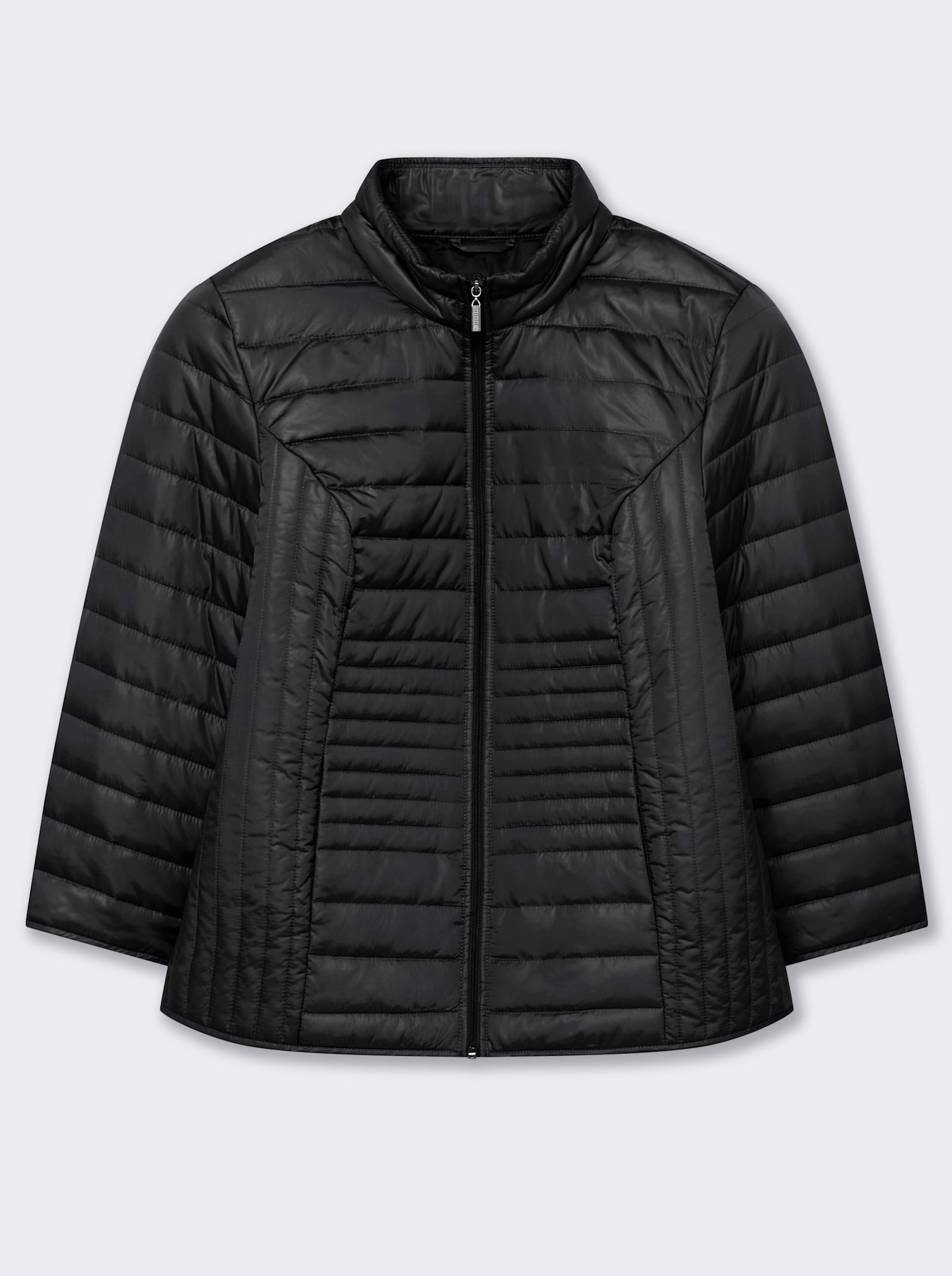 Steppjacke mit vertikalem Muster - schwarz