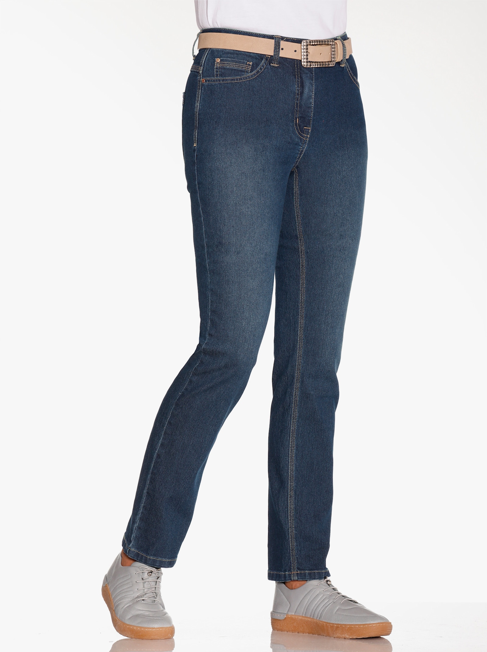 5-Pocket-Jeans mit Bauch-weg-Effekt - blue-stone-washed