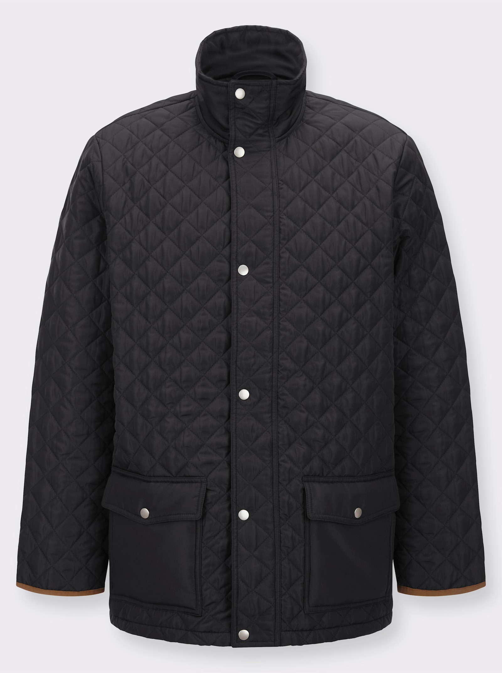 Prošívaná bunda s kosočtvercovým vzorem - černá