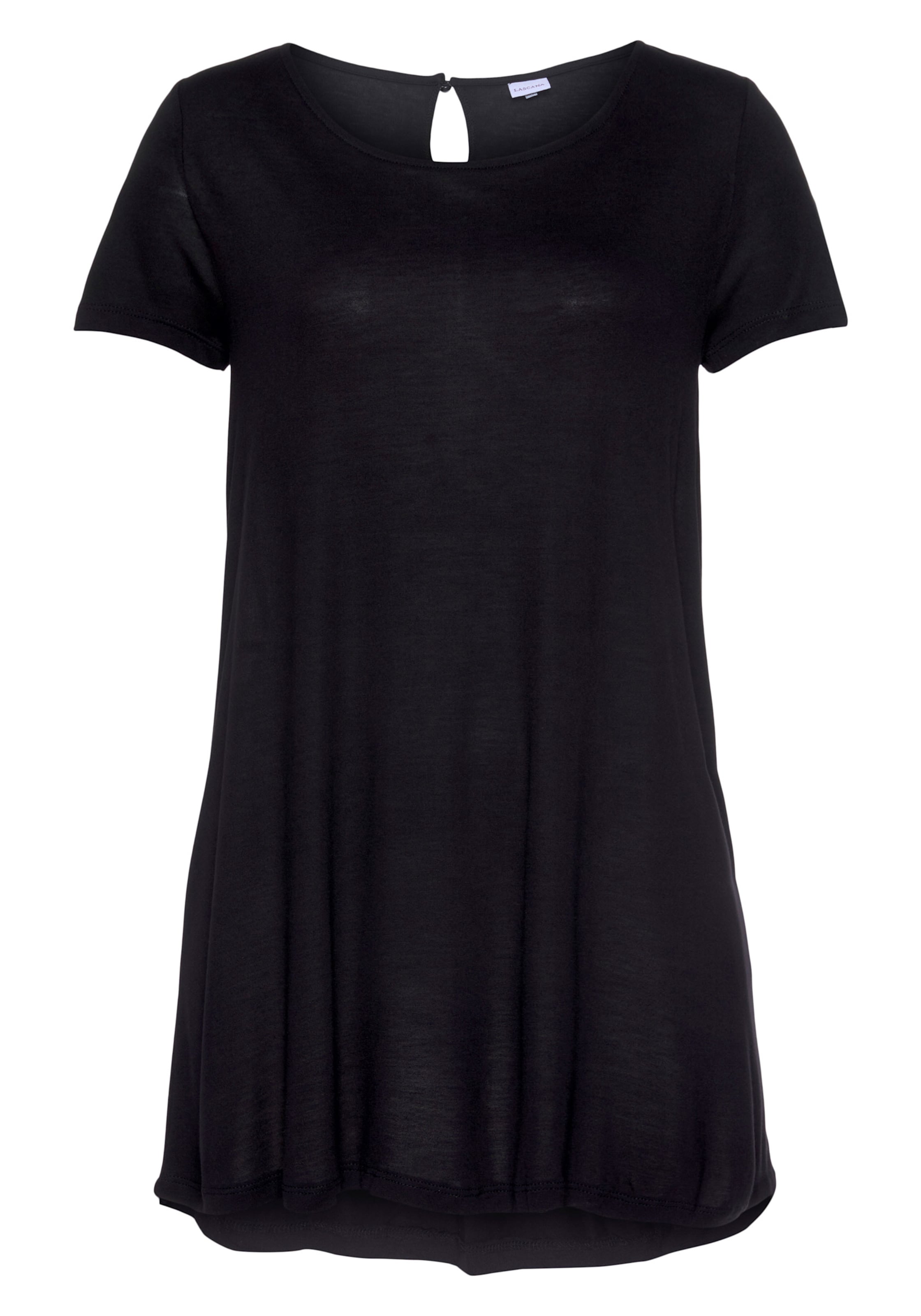 Und Hintere günstig Kaufen-T-Shirt in schwarz von LASCANA. T-Shirt in schwarz von LASCANA <![CDATA[Shirt von LASCANA in leicht ausgestellter Form mit verlängertem Rückenteil. Im Nacken mit kleinem Schlitz und Knopfverschluss. Längere hintere Mitte ca. 79 cm. Aus 100% Viskose.]]>