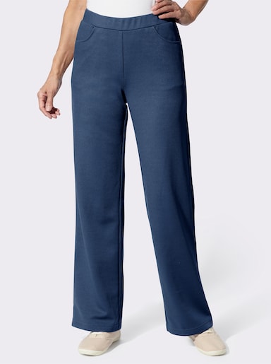 Schlupfhose in Ripp-Optik, pflegeleicht - jeansblau